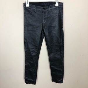 J Brand Super Skinny Wax Coated Jeans